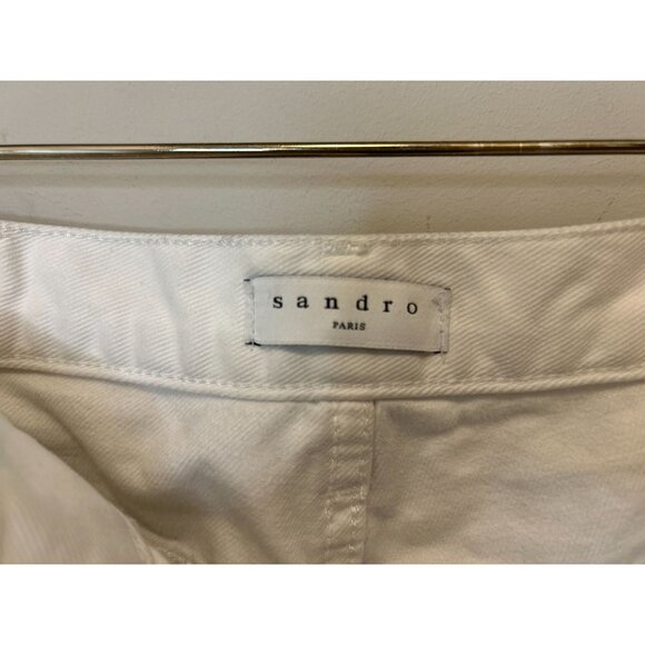 SANDRO Paris DROIT Denim 11" Rise Jeans Front Buttons Strait Cut Size 31 - Picture 11 of 11